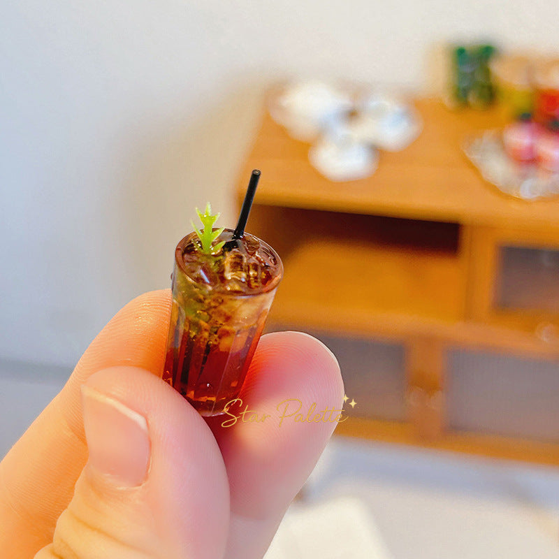 ミニチュア アイスコーヒー 2個セット 1/12 透明カップ 