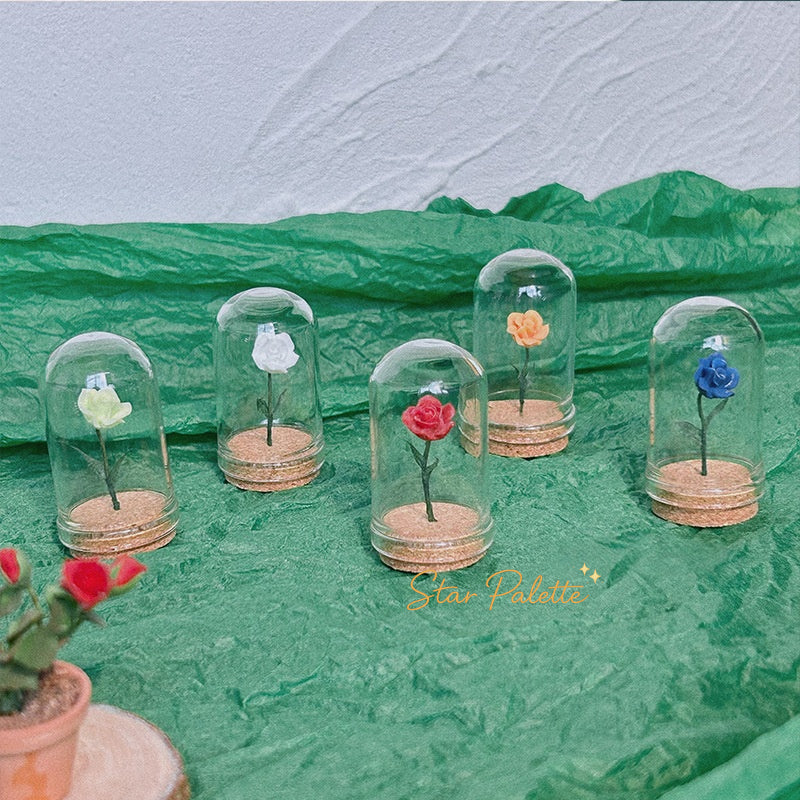 ミニチュア ガラスドーム 薔薇 ドールハウス 1/12