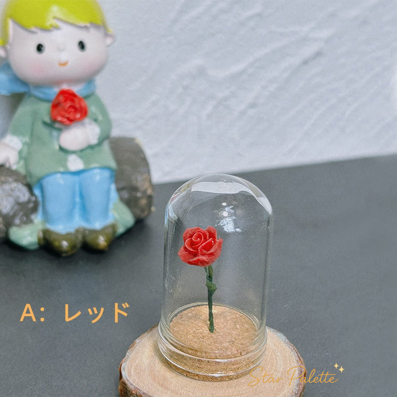 ミニチュア ガラスドーム 薔薇 ドールハウス 1/12 1/6