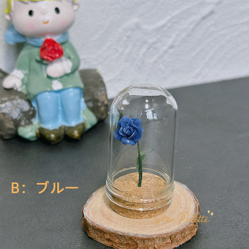 ミニチュア ガラスドーム 薔薇