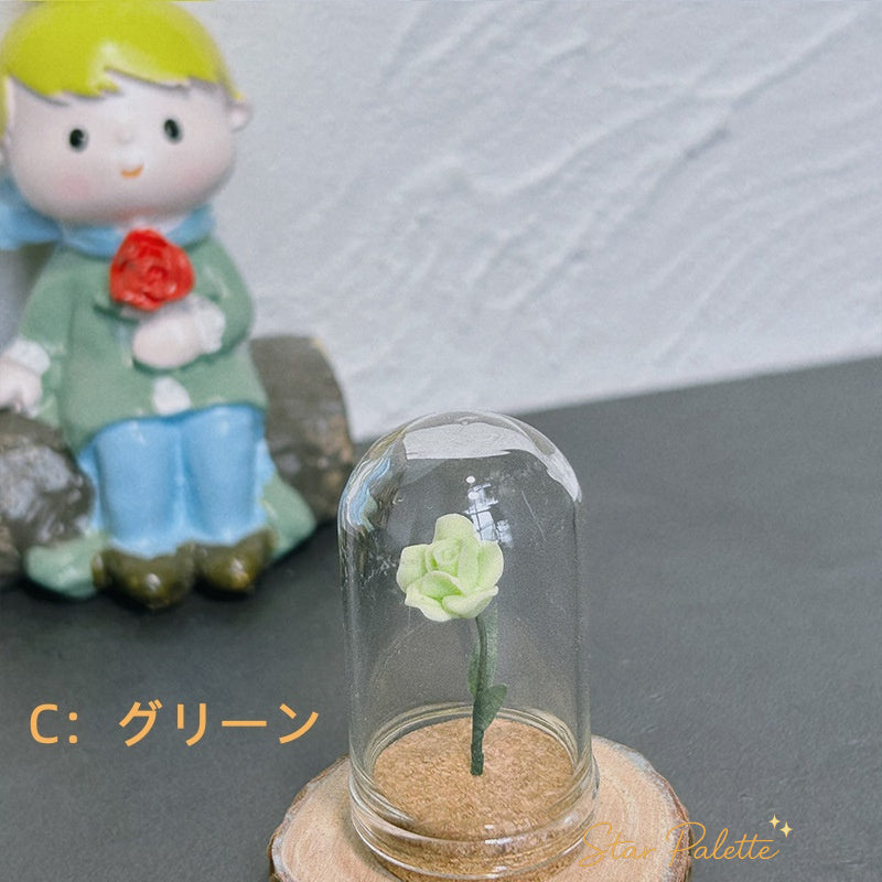 ミニチュア ガラスドーム 薔薇 ドールハウス
