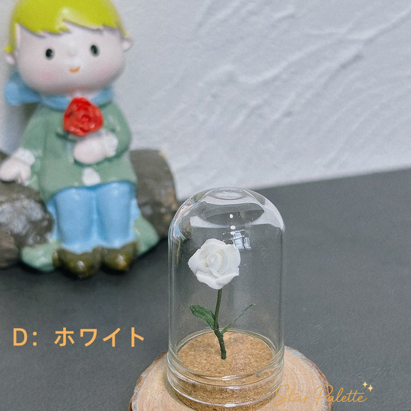 ミニチュア ガラスドーム 薔薇 ドールハウス 1/12