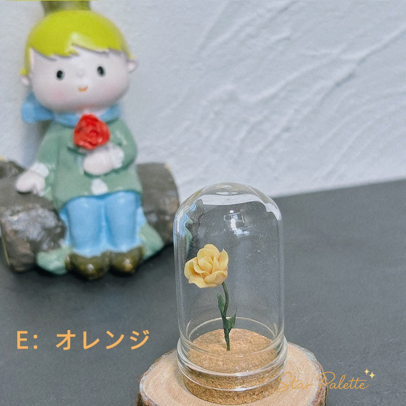ミニチュア ガラスドーム 薔薇 ドールハウス 1/12 1/6