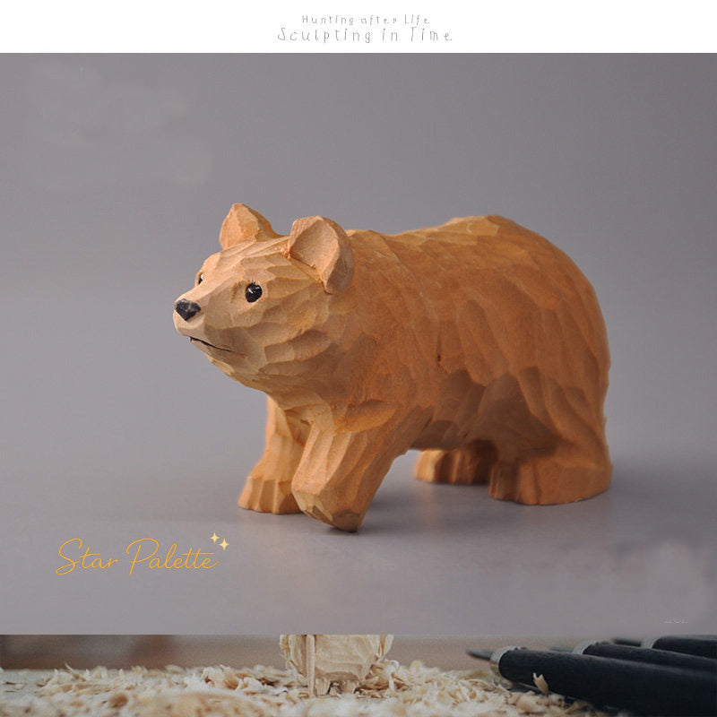 木彫り 熊 オブジェ 天然木