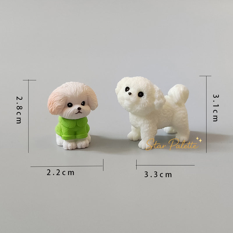 置物 子犬６匹＆おもちゃセット ミニフィギュア 癒し雑貨 犬