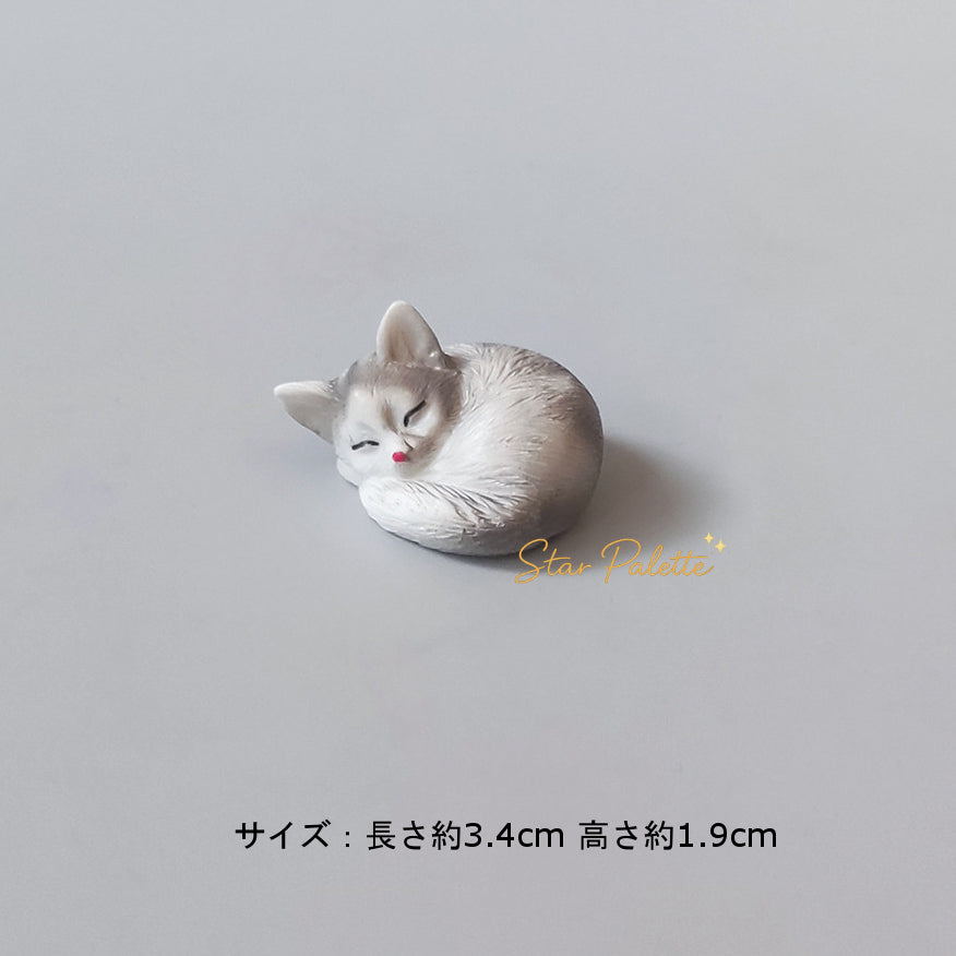 猫 ミニフィギュア 置物  5匹セット ミニチュア ハンドメイド