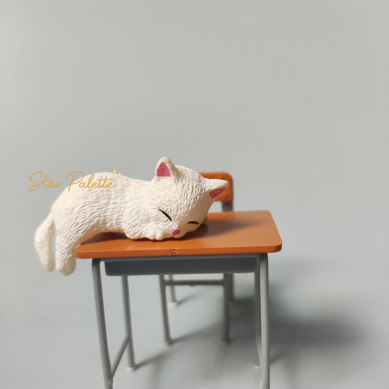 ミニチュア家具 学校机 椅子セット ドールハウス 家具 1/6