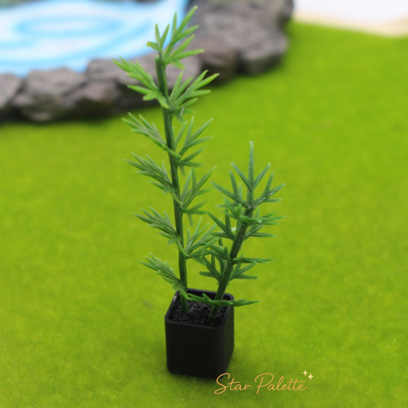 ミニチュア観葉植物 2個セット 1/12 ドールハウス用 グリーン 鉢植え