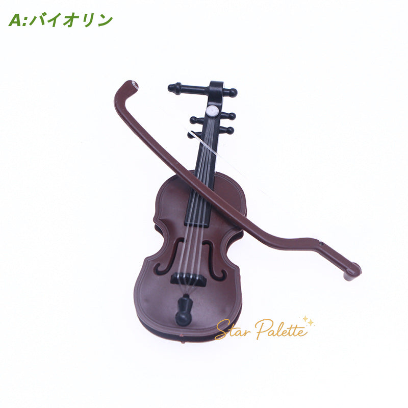 ミニチュア楽器 バイオリン ギター エレキギター 1/12 単品 3個セット ドールハウス 1/10