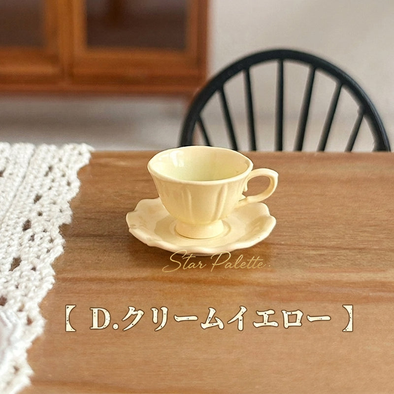ミニチュア食器 1/12 1/6 カップ＆ソーサー 2～3セット 合金製