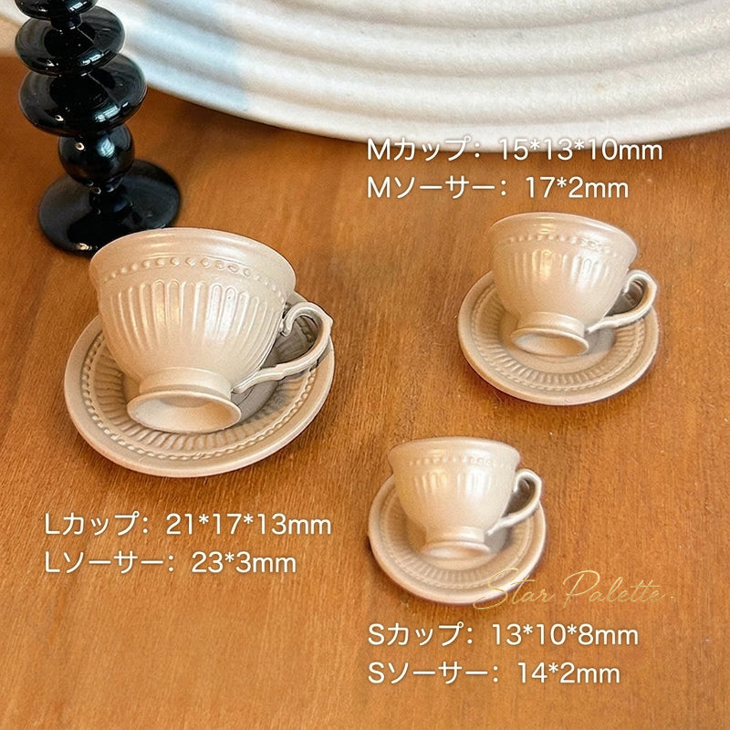 ミニチュア コーヒーカップ＆ソーサー セット 1/6