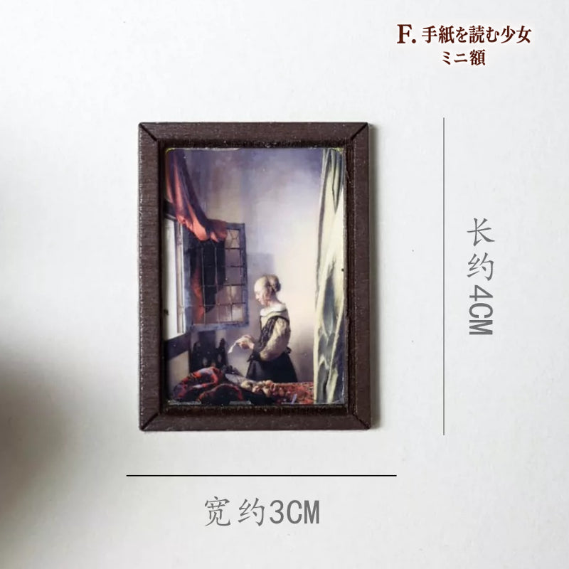 ミニチュア絵画 木製額縁セット 木製ミニイーゼル 