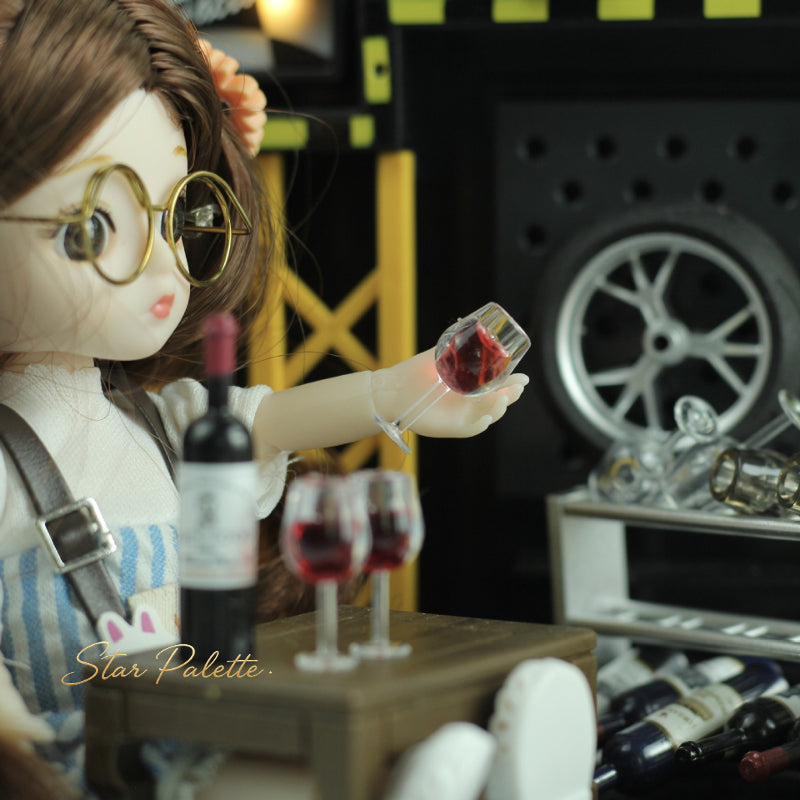 ミニチュア ワインボトル＆グラス 1/12 ドールハウス用 小物 